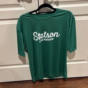 Stetson University Green Lacrosse Performance Tee with White Logo